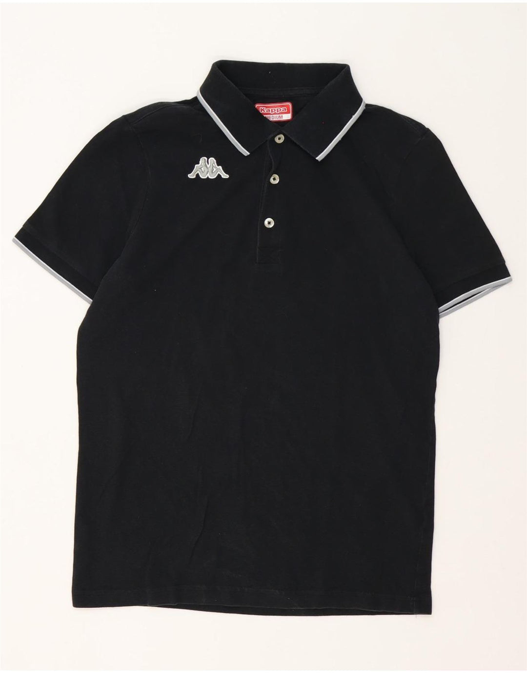 Kappa Polo Hombre Medium Negro Algodón