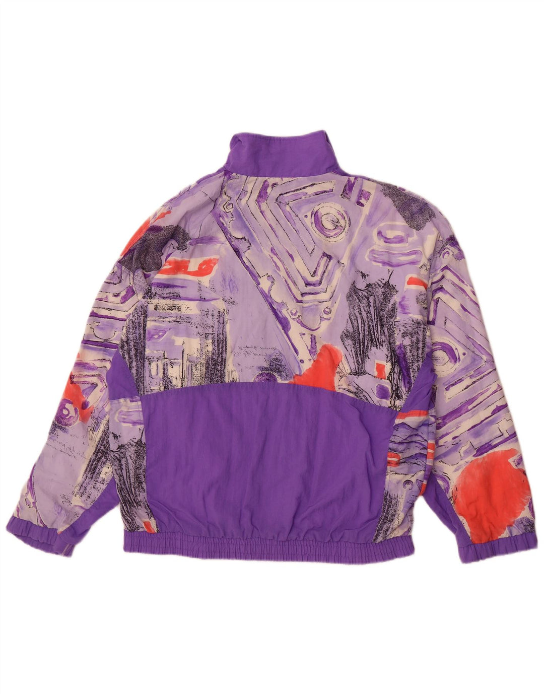 Poliamida geométrica púrpura pequeña de la chaqueta superior del chándal del ajuste flojo para hombre activo