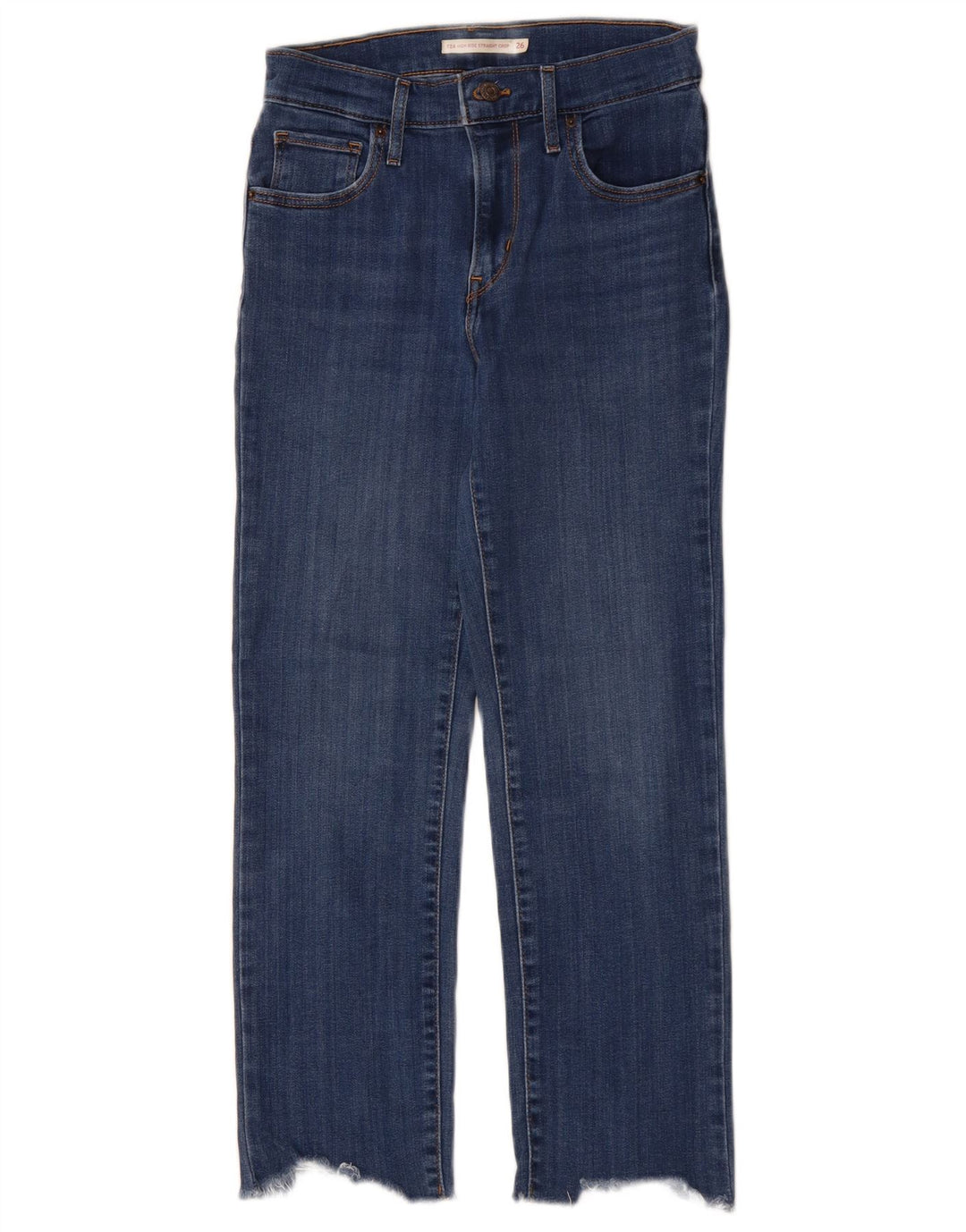 LEVI'S Jeans recortados rectos de talle alto 724 para mujer W26 L25 Algodón azul