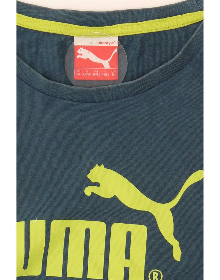 Puma Hombre Camiseta Gráfica Top Azul Medio