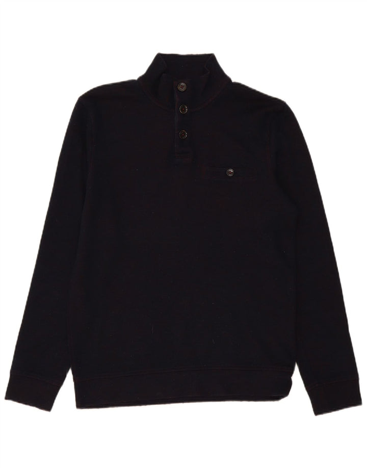 Ted Baker - Jersey para hombre con cuello y botones, talla 2, pequeño, azul marino, moderno