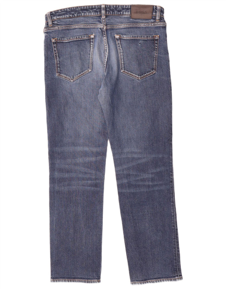 Vaqueros Hugo Boss Hombre Regulares Rectos W33 L28 Algodón Azul