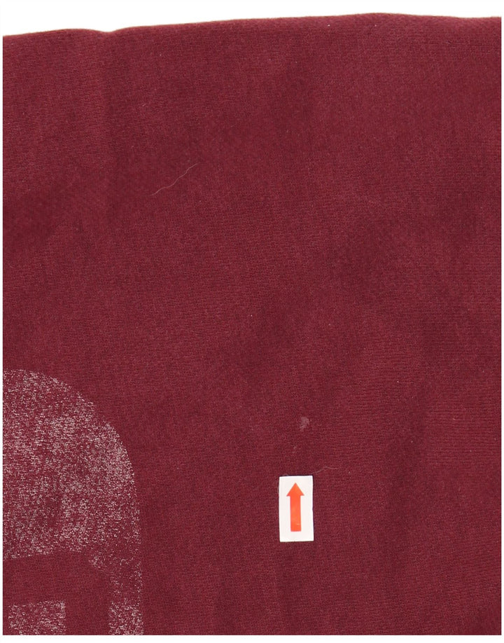 SUPERDRY Hombre Sudadera con gráfico tipo jersey de algodón burdeos medio