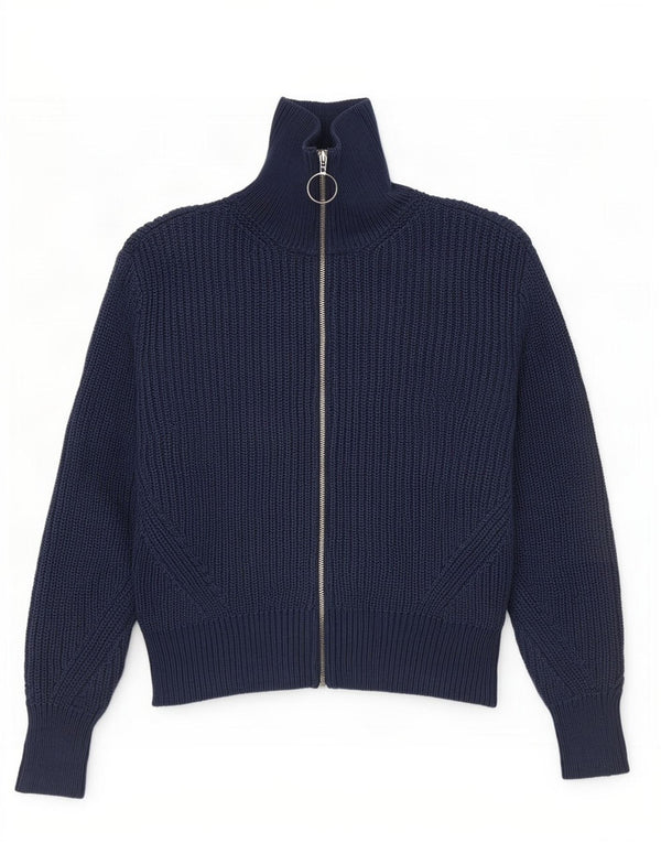 Marks & Spencer Womens Crop Cardigan Sweater UK 12 Medium Navy Blue