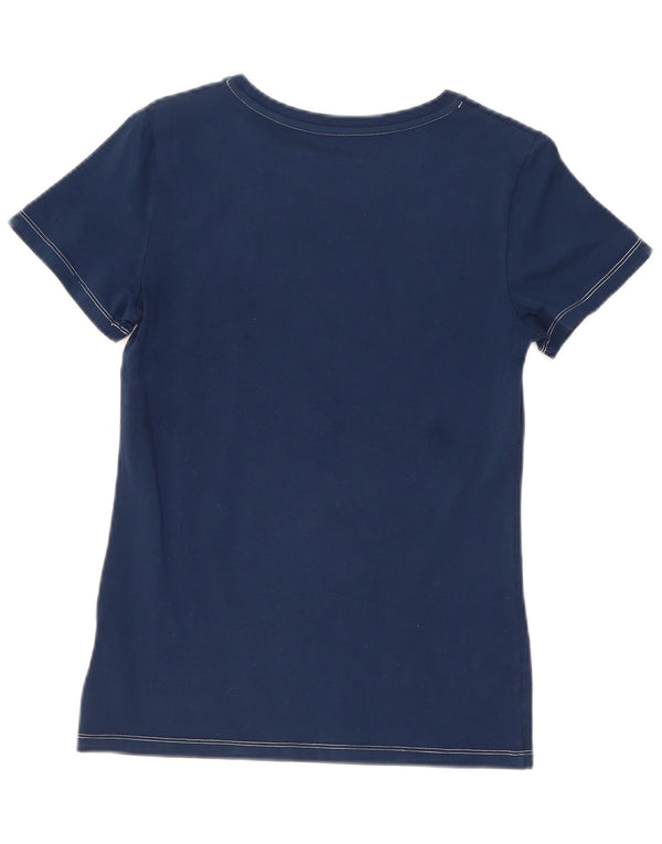 CALVIN KLEIN JEANS Camiseta gráfica para mujer Top UK 10 Small Azul marino Algodón
