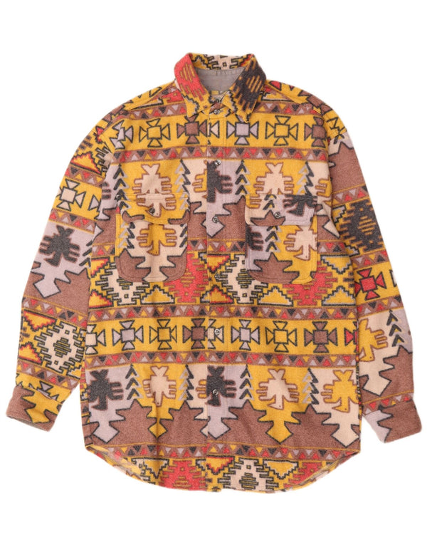 Sinful Camisa de franela de forro polar para hombre, tamaño grande, multicolor, geométrico