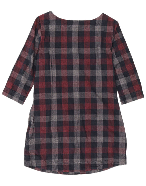 Weird Fish Vestido recto de manga 3/4 para mujer UK 40 Pequeño azul marino a cuadros