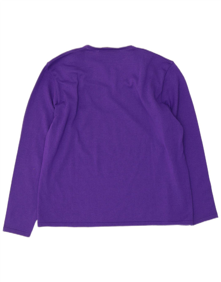 Marina Rinaldi Jersey de cuello cuadrado para mujer talla 23 mediano morado
