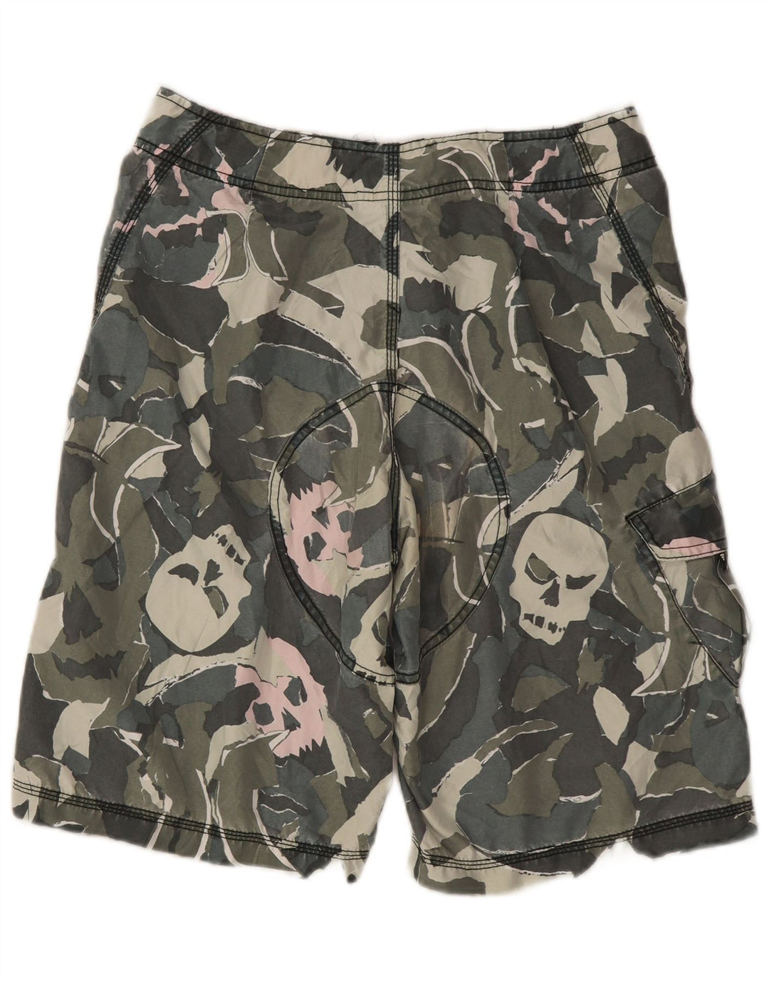 Hurley Shorts Cargo Hombre W30 Poliéster Camuflaje Verde Medio