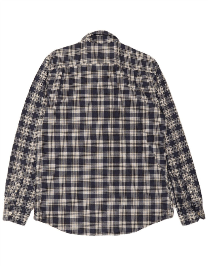 JACK WILLS Camisa de franela de corte clásico para hombre Algodón a cuadros azul marino mediano