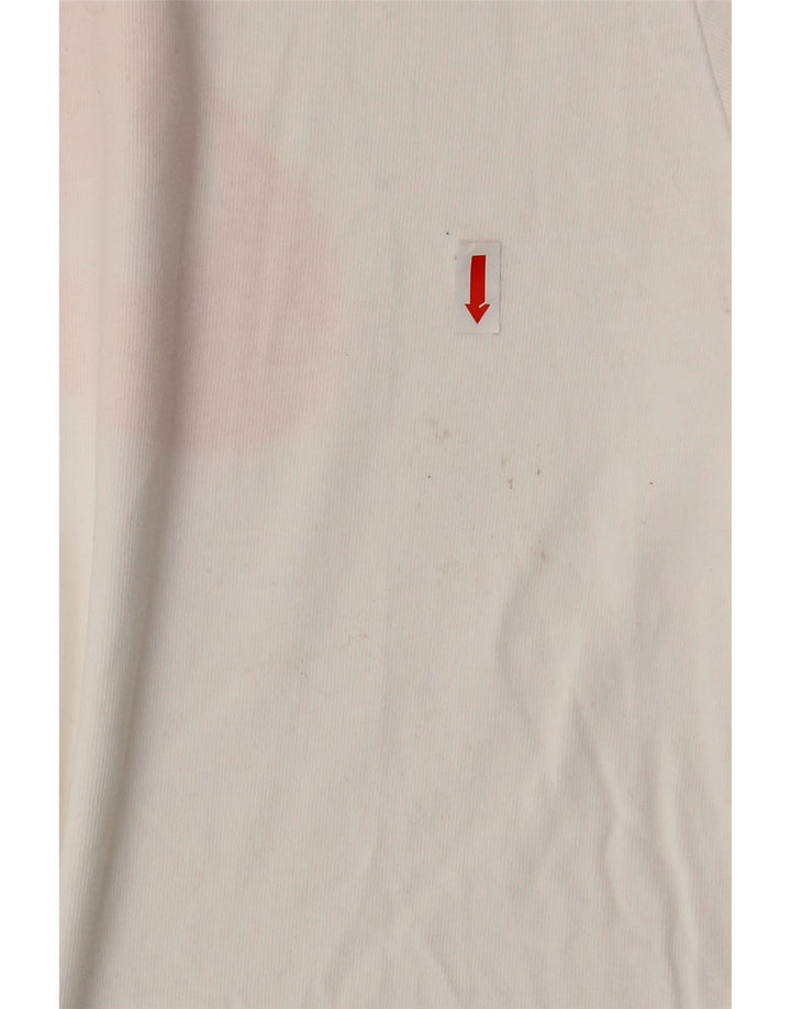 NIKE Camiseta gráfica para hombre Top mediano de algodón blanco roto