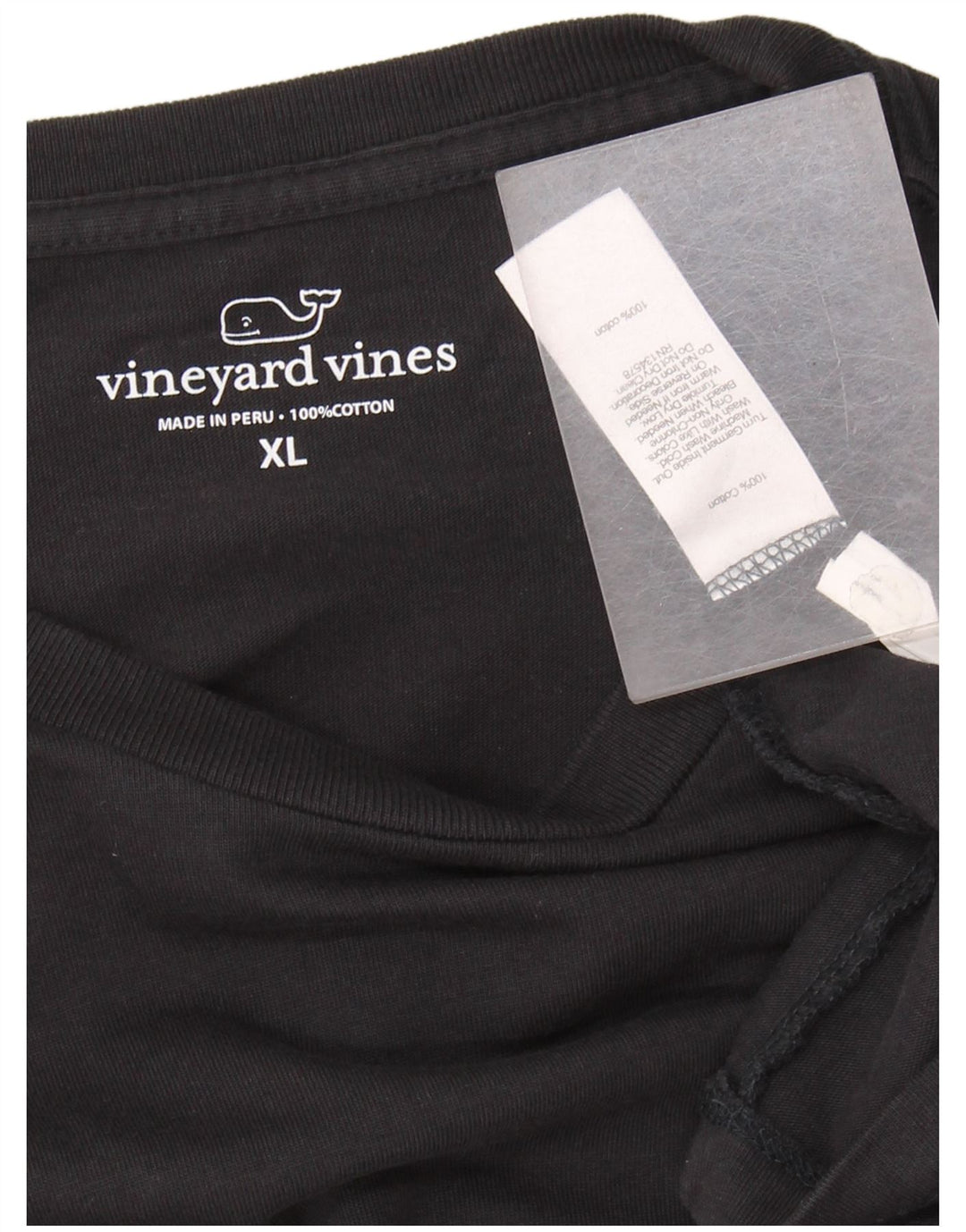 VINEYARD VINES Top gráfico para hombre manga larga XL algodón negro