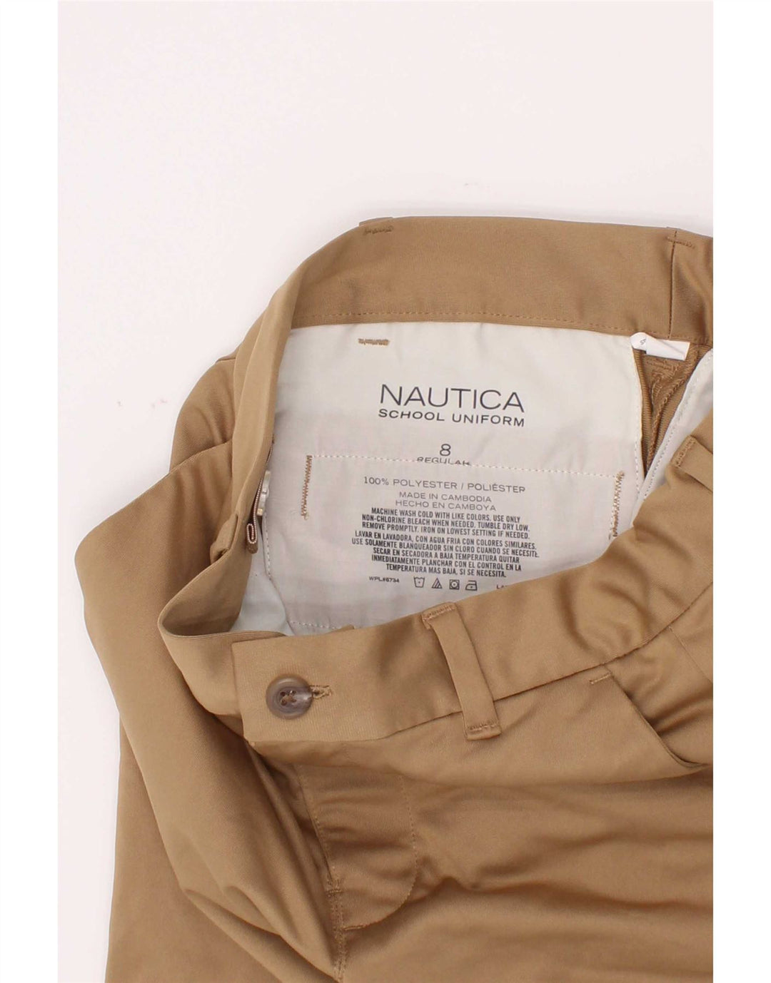 Nautica Pantalones cortos chinos para niños 7-8 años W24 Beige Poliéster
