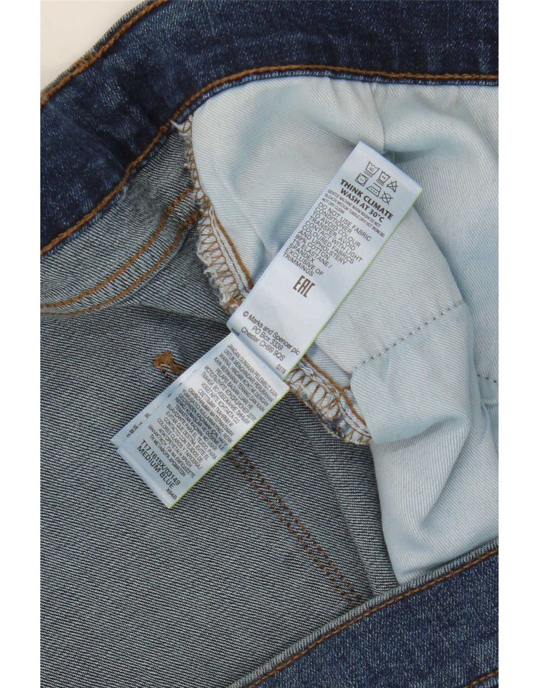 Marks & Spencer Vaqueros rectos para hombre W50 L29 Algodón azul