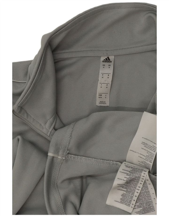 Adidas Hombre Aeroready Zip Neck Jersey Chándal Top Gris Medio Poliéster