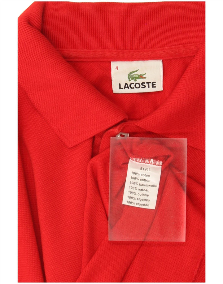 Polo Lacoste para hombre talla 4 mediano algodón rojo