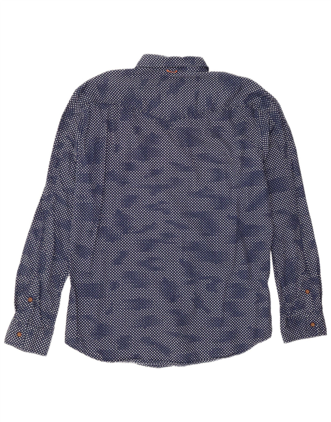 Camisa Hugo Boss Hombre XL Algodón Geométrico Azul Marino