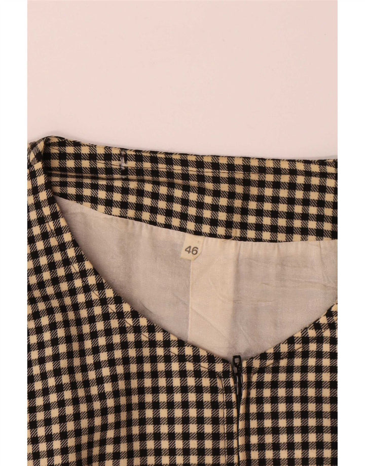 Vintage mujer Blazer chaqueta IT 46 gran gris comprobar lana