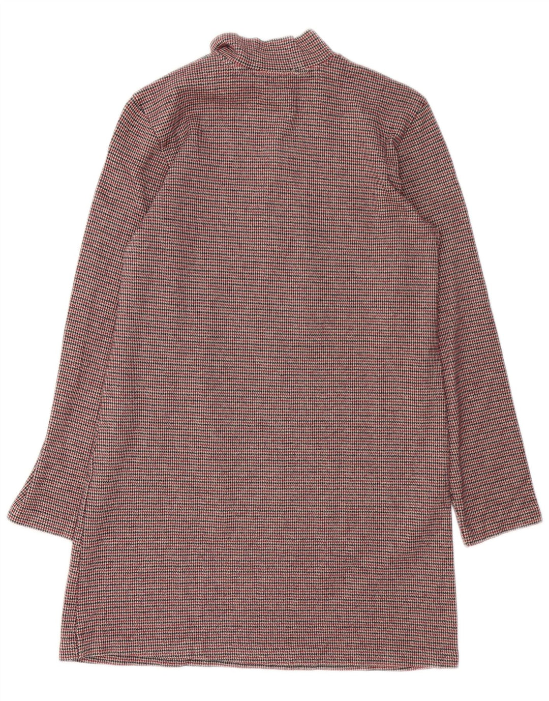 Zara Vestido recto de manga larga para mujer UK 42 Marrón medio Pata de gallo