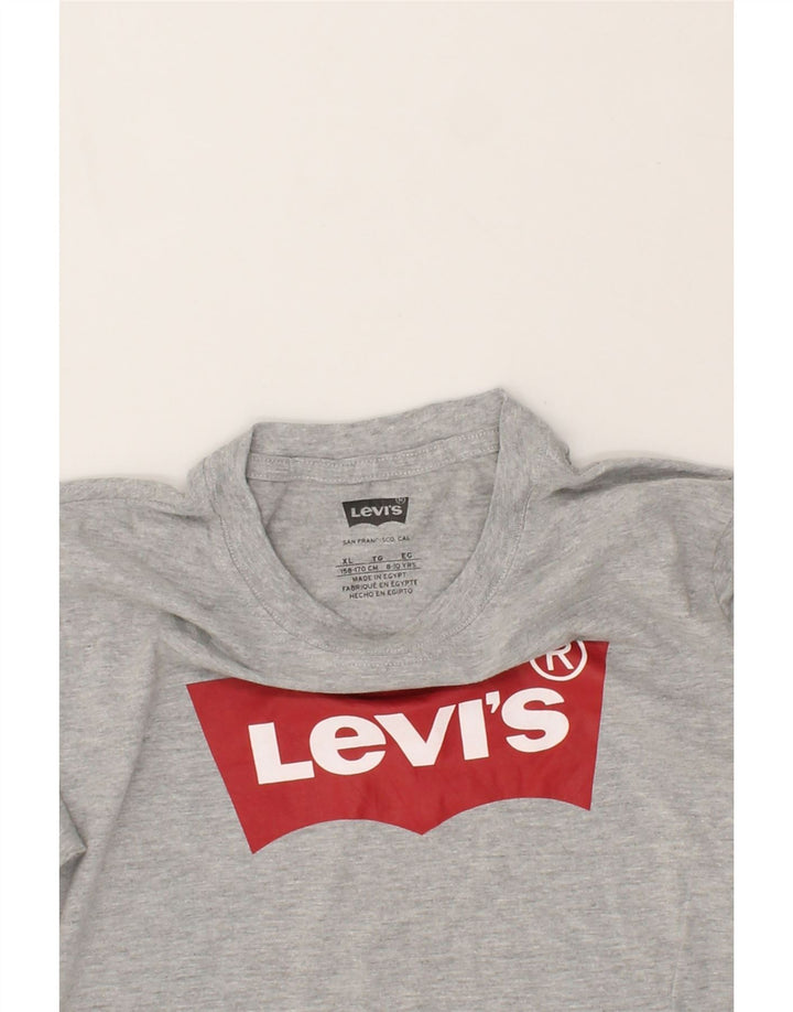 LEVI'S Boys Graphic T-Shirt Top 8-9 Years XL  Grey Vintage Levi's and Second-Hand Levi's from Messina Hembry 