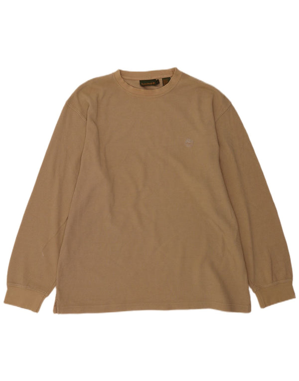 Timberland Hombre Top Manga Larga Grande Algodón Marrón