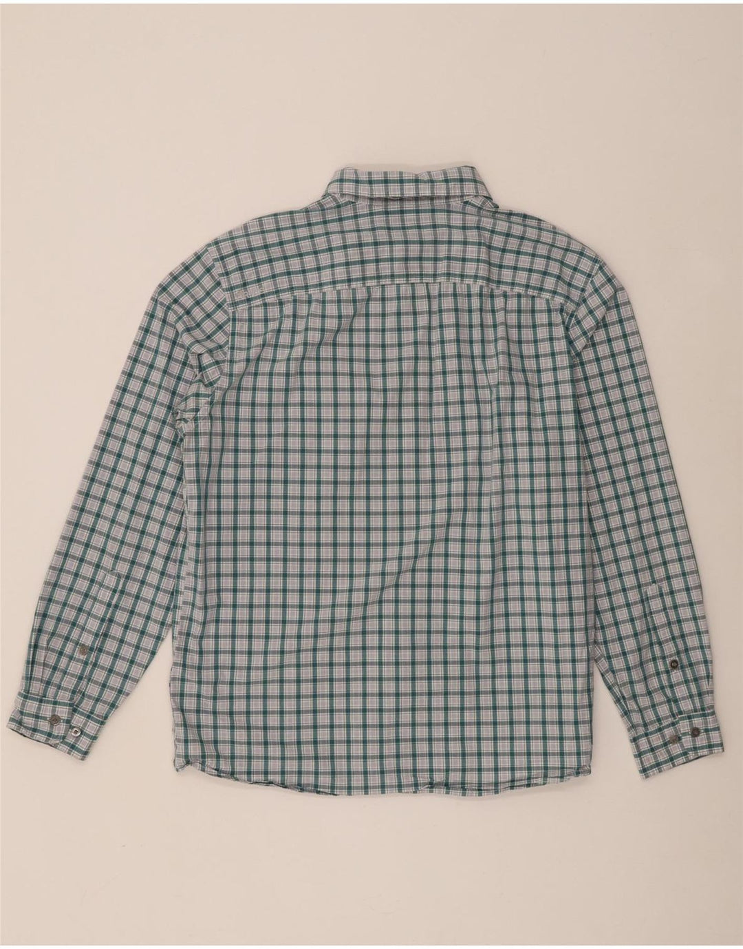 Camisa Orvis Hombre Grande Cuadros Verde Algodón