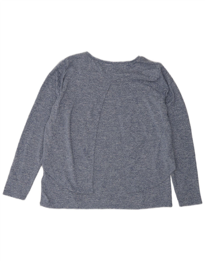 French Connection Top para mujer de manga larga UK 46 Poliéster moteado azul grande