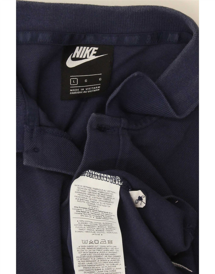 Nike Polo para hombre grande azul marino algodón
