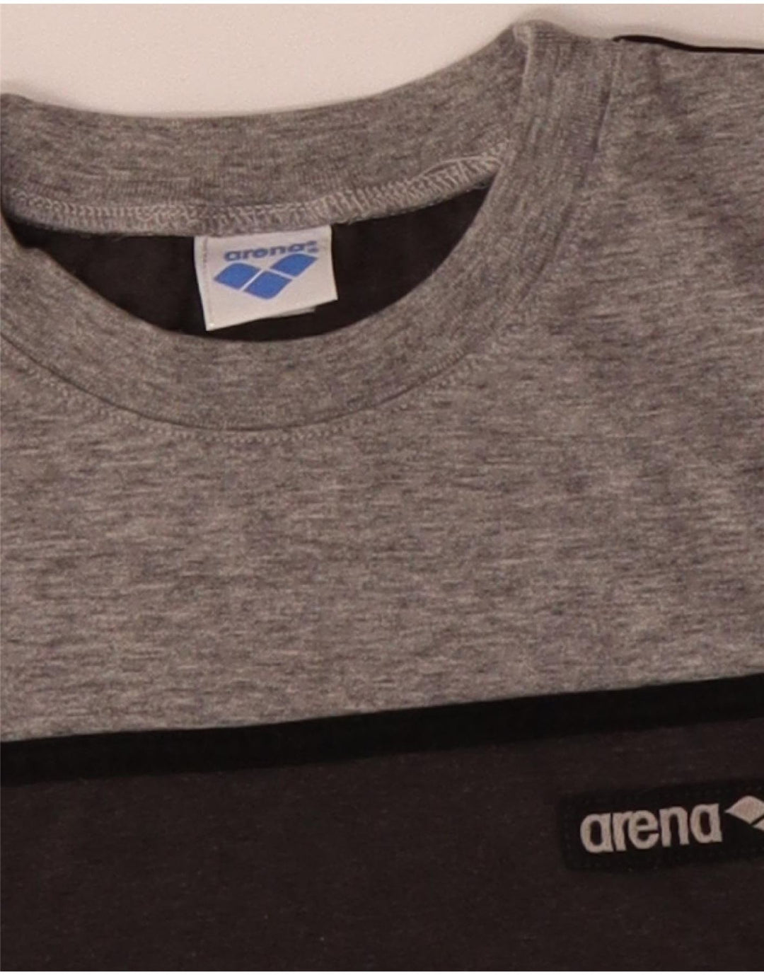 ARENA Hombre Camiseta Top Algodón Colorblock Gris Medio