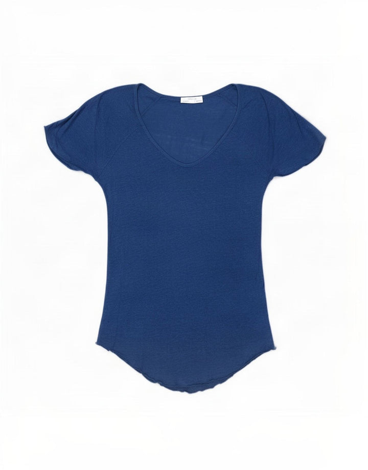 Zara Mujer Top Túnica Asimétrica UK 42 Azul Medio