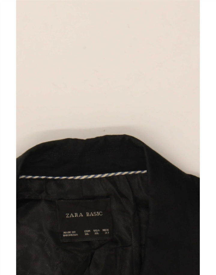Zara Mujer Chaqueta Blazer De 1 Botón UK 40 XL Negro