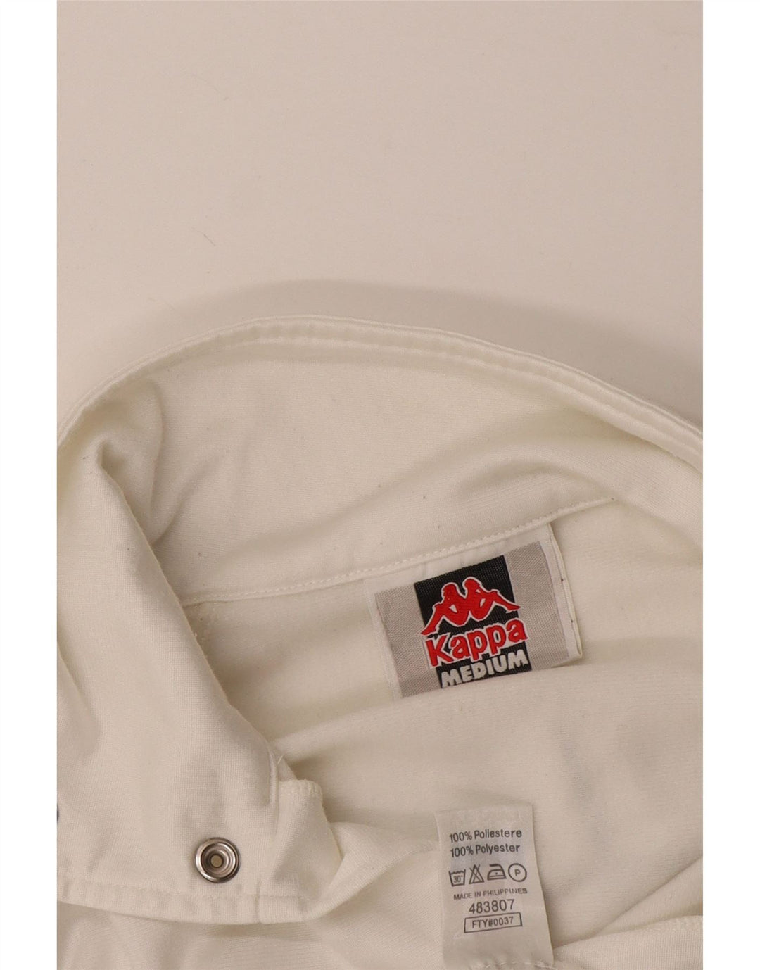 KAPPA Mens Graphic Chándal Top Chaqueta Mediano Blanco Colorblock Poliéster