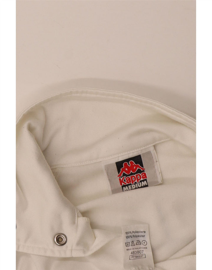 KAPPA Mens Graphic Chándal Top Chaqueta Mediano Blanco Colorblock Poliéster