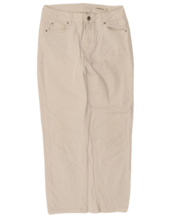 Marks & Spencer Vaqueros recortados ajustados para mujer UK 10 Small W28 L24 Algodón blanco