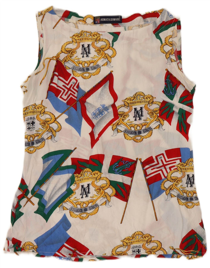 Armata Di Mare Blusa con estampado abstracto para mujer IT 44 Medium White