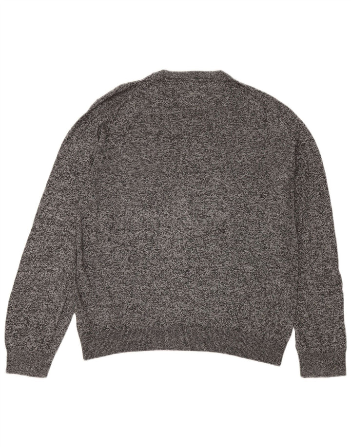 MARKS & SPENCER Suéter tipo jersey con cuello redondo para hombre, grande, gris moteado