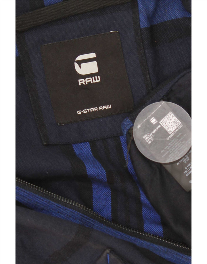 G-Star Chaqueta utilitaria para hombre UK 40 Large Azul marino Cuadros Algodón