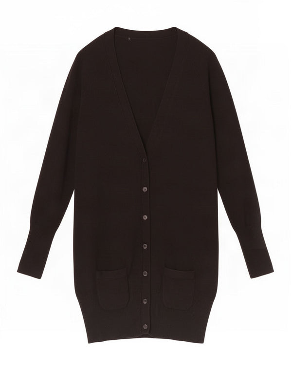 Zara - Cárdigan largo para mujer, talla 40, algodón negro mediano