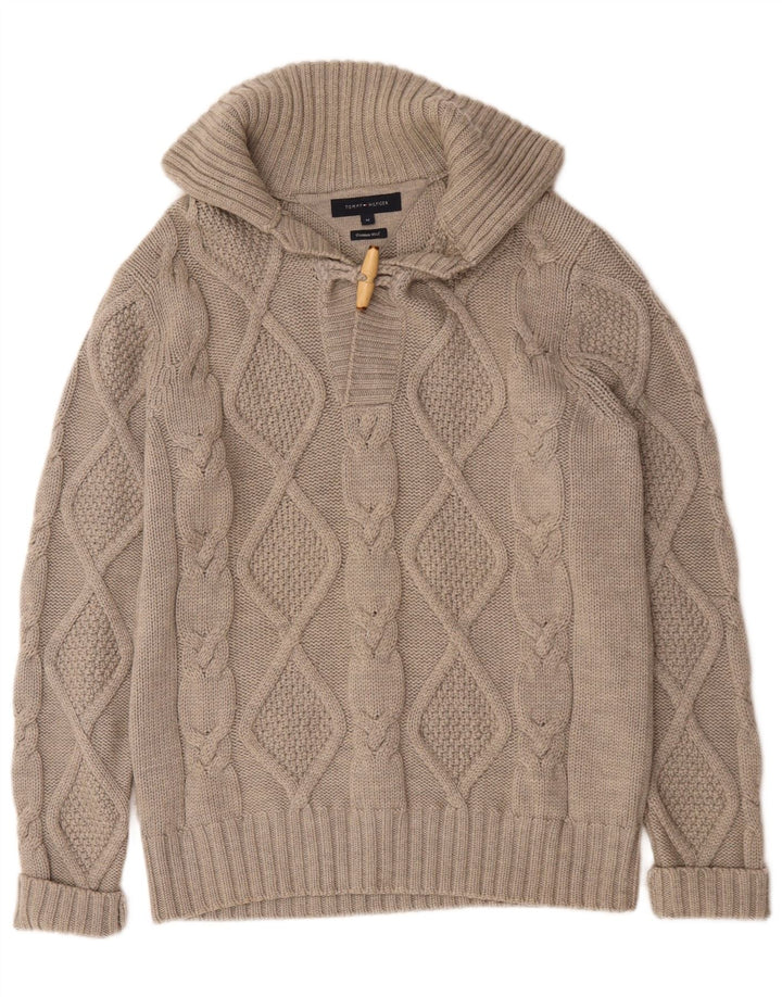 Tommy Hilfiger Jersey tipo polo para hombre de lana gris medio