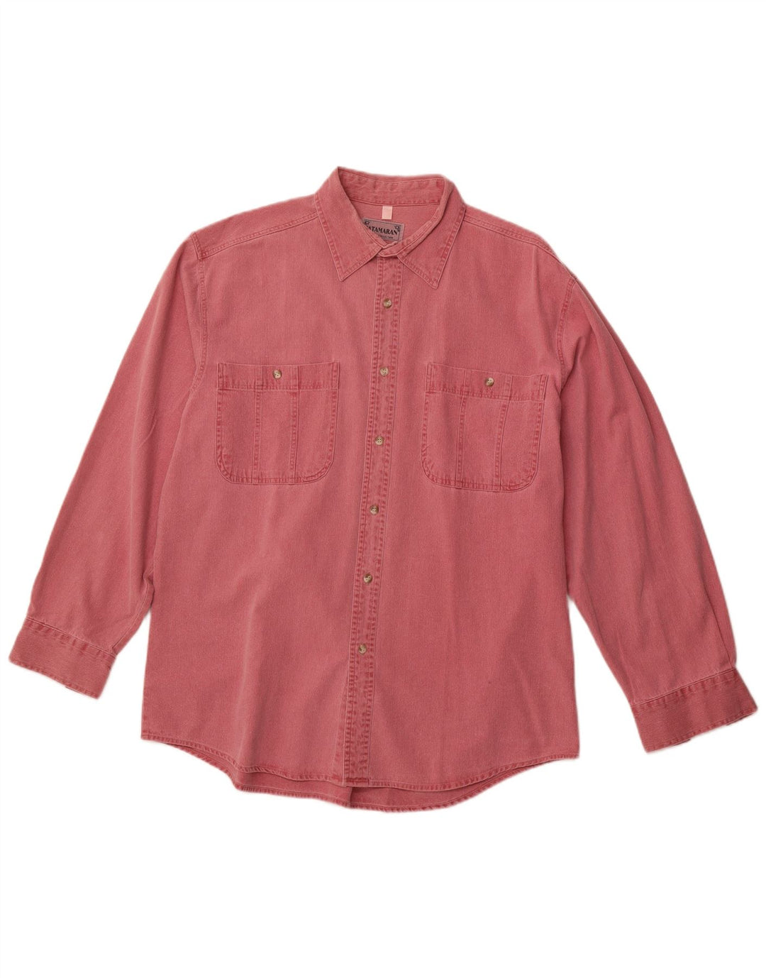 CATAMARAN Camisa de pana para hombre de algodón rosa grande