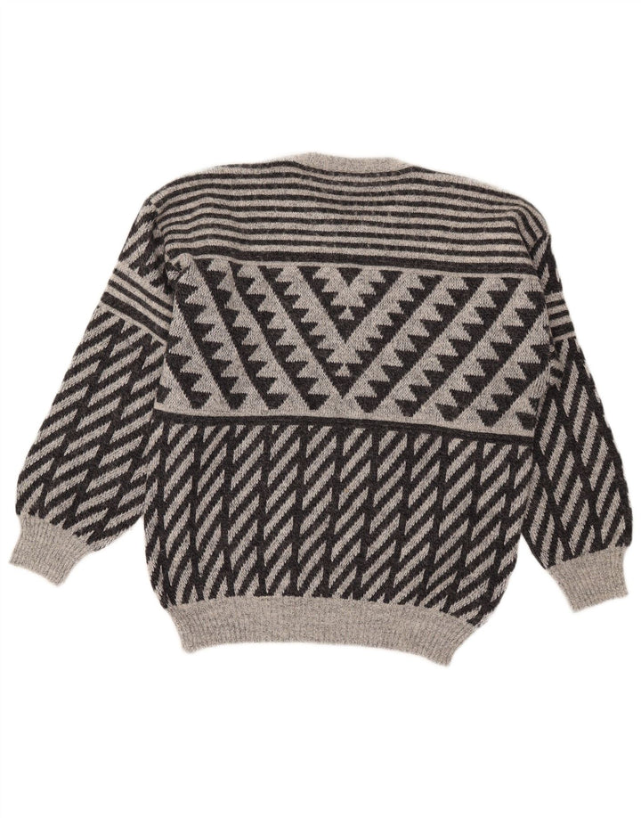 Mapier Jersey De Cuello Redondo Para Hombre Jersey Pequeño Gris Geométrico