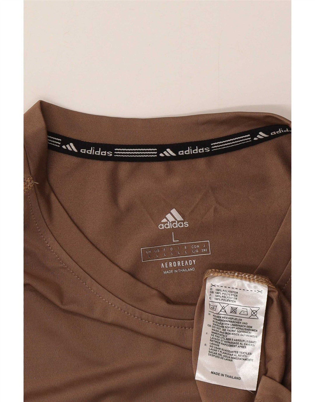Adidas - Camiseta gráfica Aeroready para hombre, talla grande, poliéster marrón
