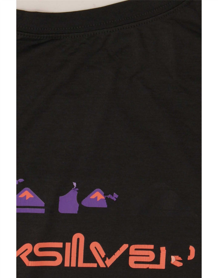 Quiksilver Camiseta sin mangas con gráfico de ajuste regular para hombre Poliéster negro mediano