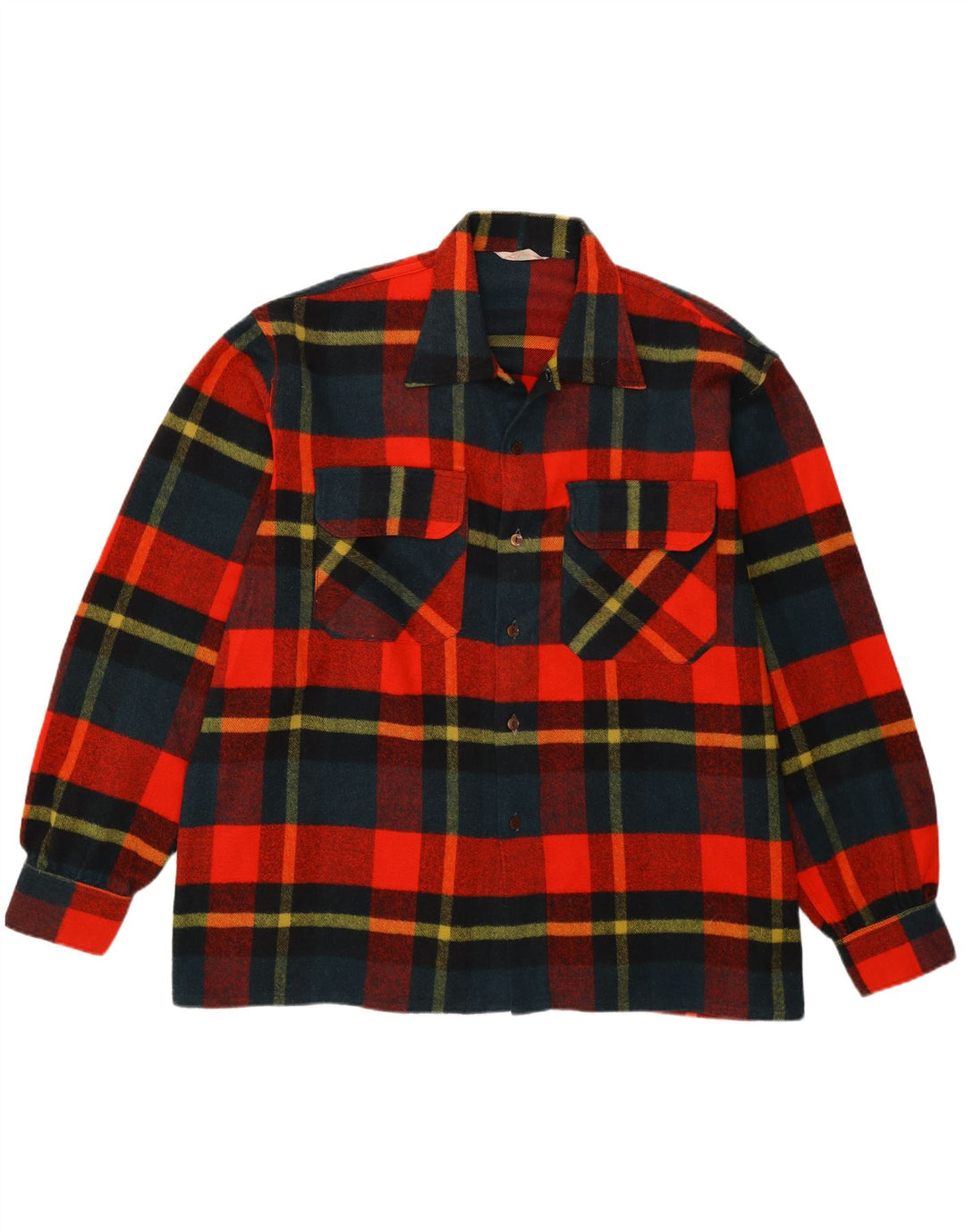 Vintage hombres sobrecamisa franela camisa 2XL cuadros rojos
