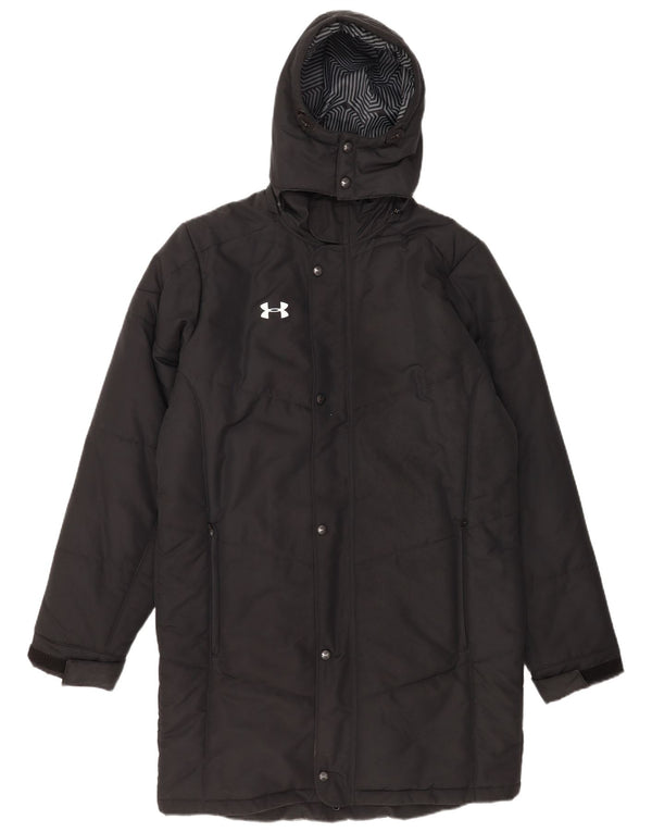 Under Armour Abrigo acolchado con capucha Cold Gear para hombre UK 38 Poliéster negro mediano