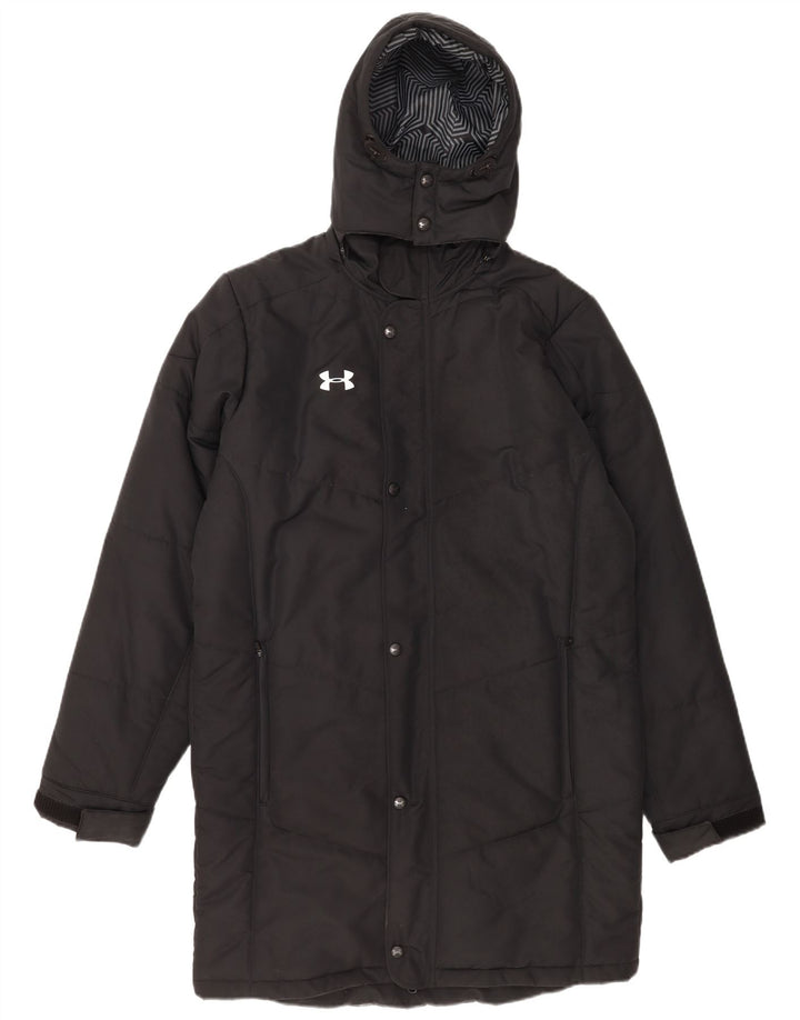 Under Armour Abrigo acolchado con capucha Cold Gear para hombre UK 38 Poliéster negro mediano
