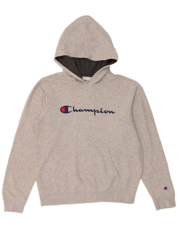 CHAMPION Jersey con capucha gráfico para mujer UK 18 XL Algodón moteado gris