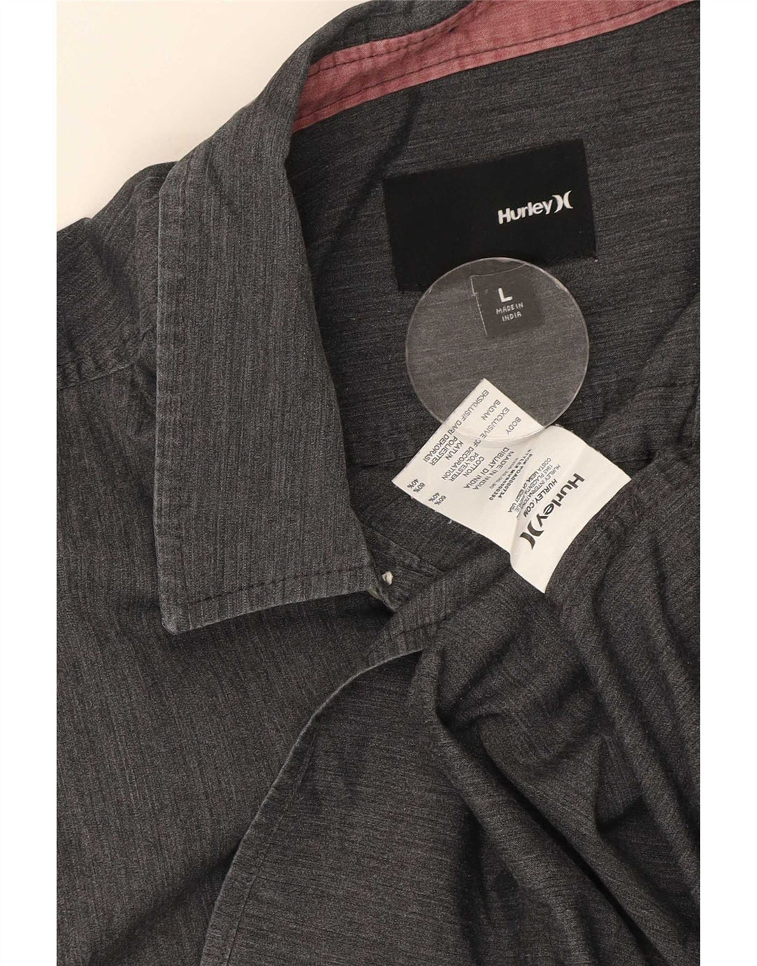 Hurley Camisa De Manga Corta Para Hombre Grande Gris Algodón