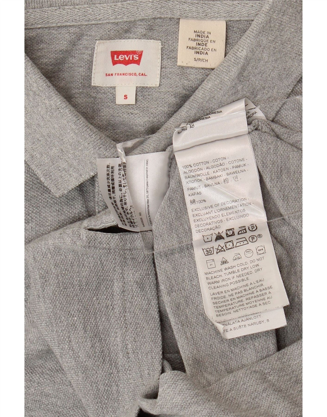 LEVI'S Polo Hombre Pequeño Algodón Gris