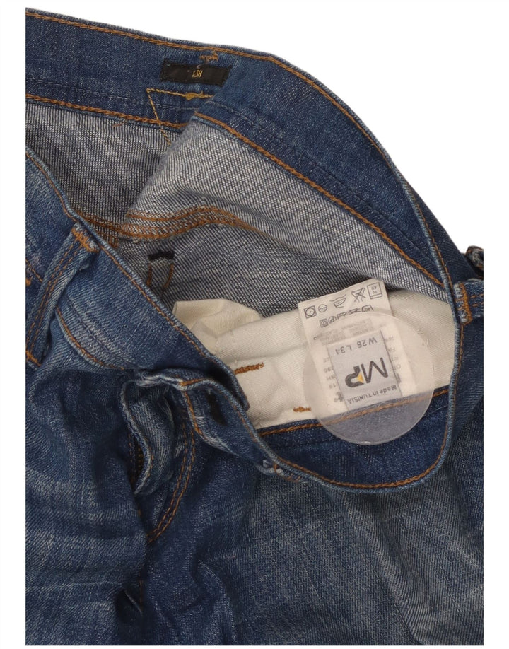 MELTIN' POT Vaqueros rectos de malla para mujer W26 L34 Algodón azul